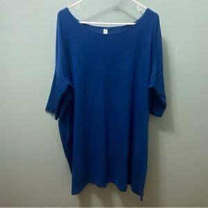 Zenana premium royal blue blouse Asymmetrical Versatile Top size large